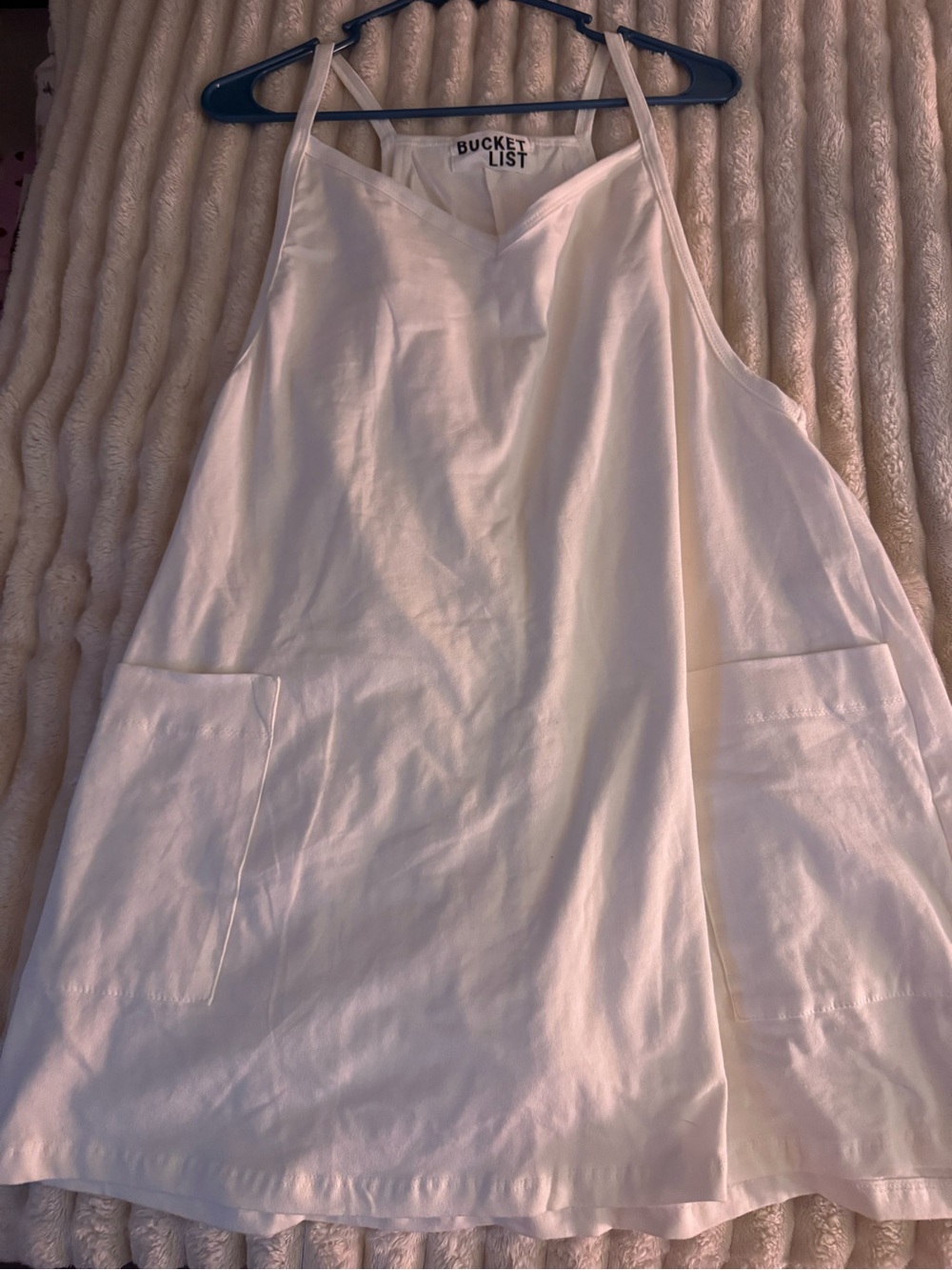 BUCKETLIST White Halter Pocket Romper